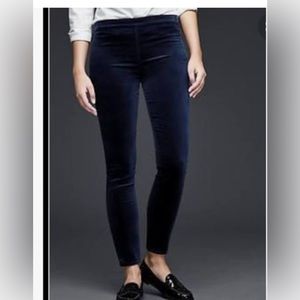 Gap blue velvet side zip legging